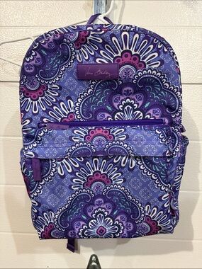 Vera Bradley Purple Paisley Print Backpack with Pink Accents